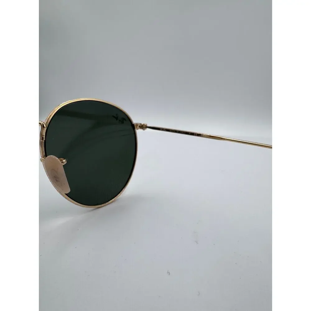 Ray-Ban RB3447 Round Metal Gold Frame Green G-15 Lens 50mm New